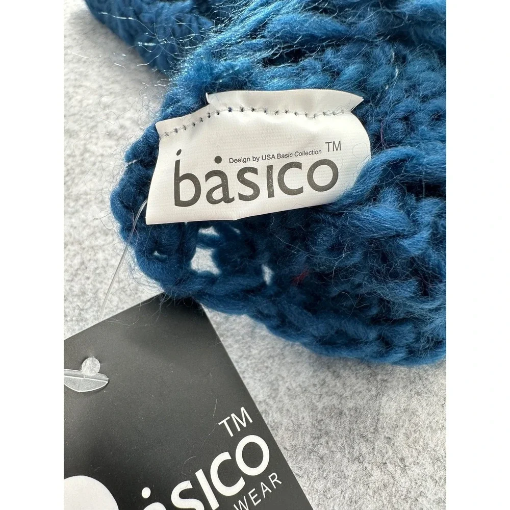 BASICO Infinity Scarf Simple Wear Chunky Knit Prussian Blue NWT Neck Warmer